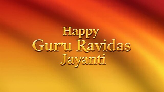 Happy Guru Ravidas Jayanti Celebration Golden Text Background