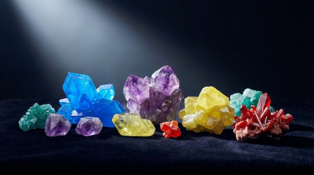 Vibrant Assortment of Colorful Mineral Crystals