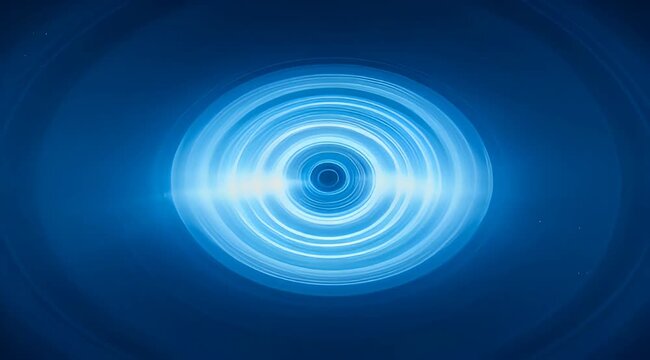 Abstract glowing blue vortex tunnel effect with concentric circles and light streaks