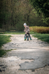 Fototapeta premium boy on a bicycle