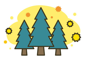 Illustration of cedar pollen scattering