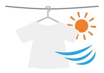 Illustration of laundry hanging outside to dry