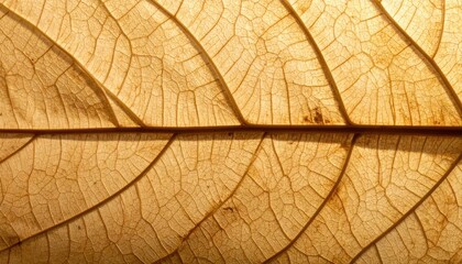 Obraz premium Dried Leaf Texture with Veins and Shadows.