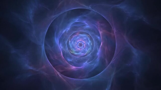 Abstract Dark Spiral Fractal Art with Glowing Geometric Patterns