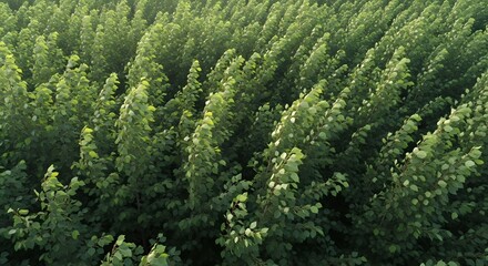 Aerial view of lush green forest canopy