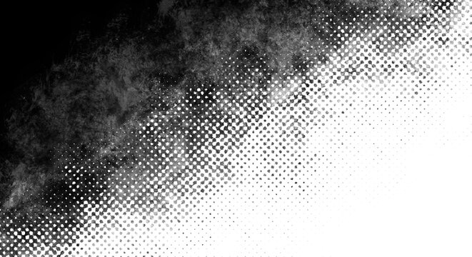 ノイズ混じりのハーフトーン　モノクロのシンプルでかっこいい抽象的な背景装飾