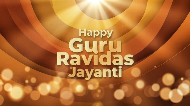 Happy Guru Ravidas Jayanti Golden Background Celebration Greeting