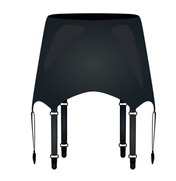 Black leather garters. vector illustration