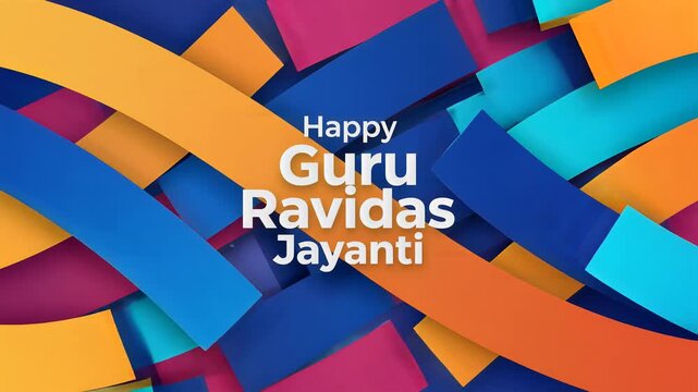 Happy Guru Ravidas Jayanti colorful abstract ribbon background design