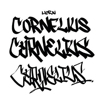 Cornelius horn one holy name list meaning baptism bible christian religius graffiti handstyle lettering tags black and white logo