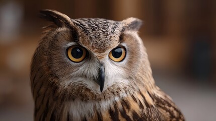 Obraz premium A close up portrait of a majestic owl s face with intense eyes symbolizing wisdom and wild nature
