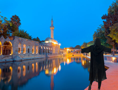 Halil-ur Rahman Mosque and Holy lake with sacred fish in Golbasi Park - Urfa, Turkey