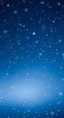 Fototapeta premium Serene Blue Winter Scene with Falling Snowflakes.