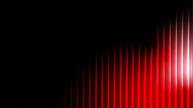 Gloss minimalist fluid 3D abstract background with white to crimson red gradient &mdash; iridescent glass bar texture, vertical luminous lines, metallic shine, soft glow, transparent layers, and dramatic 