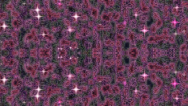 Pink Ornamental Kaleidoscope Abstract Background with Intricate Symmetrical Floral Pattern