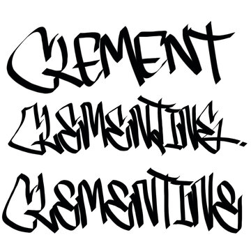 Clement clementine holy name list meaning baptism bible christian religius graffiti handstyle lettering tags black and white logo
