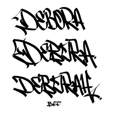 Deborah bee holy name list meaning baptism bible christian religius graffiti handstyle lettering tags black and white logo