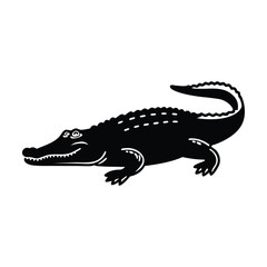 Obraz premium Black crocodile vector illustration