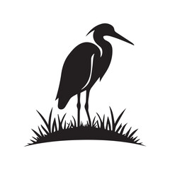 Obraz premium Creative Folded Paper Heron Wildlife Brand Identity Concept