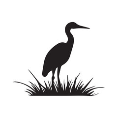 Obraz premium Classic Wildlife Crest Heron Brand Logo Illustration Concept