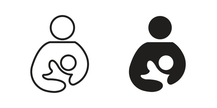 Breastfeeding icon collection. Vector design pack