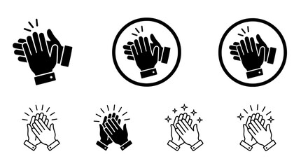 Fototapeta premium Clapping hands icon set for applause and celebration symbols 
