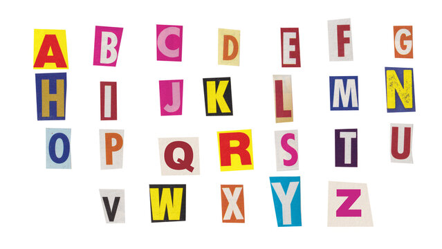 Colorful Ransom Note Style Alphabet Letters A&ndash;Z