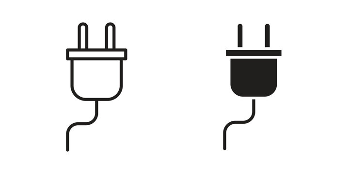 Electrical plug icon collection. Vector design pack