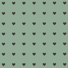 包装紙風レトロハート素材　ミント © さく さく