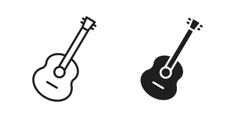 Naklejka premium Guitar icon collection. Vector design pack