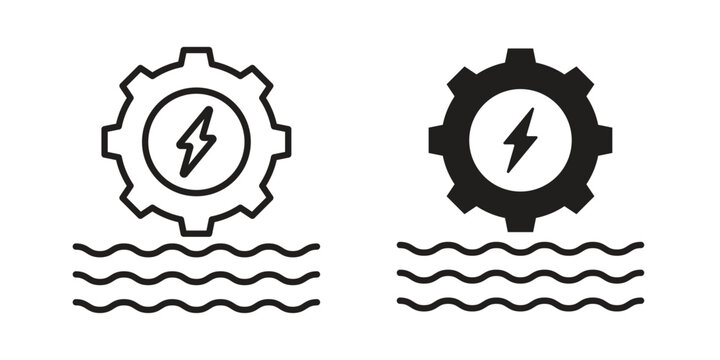 Hydro power icon collection. Vector design pack
