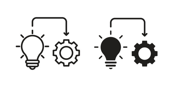 Implementation icon collection. Vector design pack