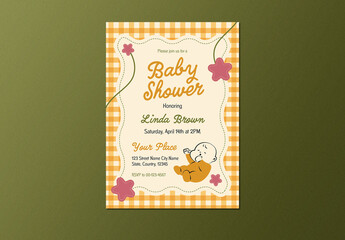 Yellow Playful Baby Shower Flyer