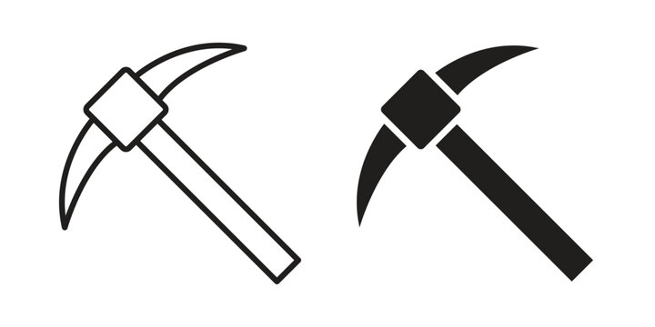 Pick axe icon collection. Vector design pack