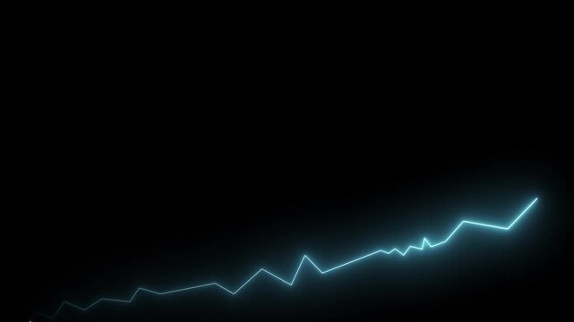 neon arrow graph icon animation.