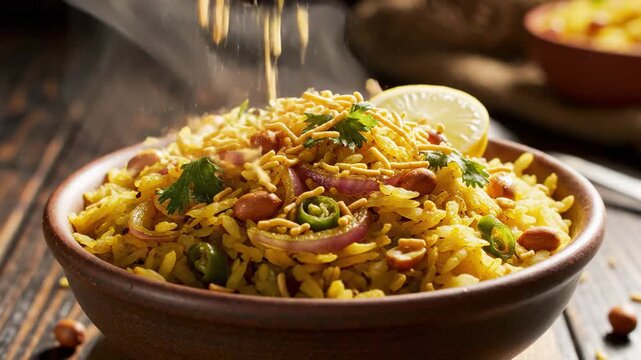 Delicious Indian Poha - A Flavorful and Healthy Breakfast Delight.