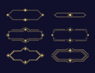 Elegant Gold Geometric Frames Collection for Invitations and Labels