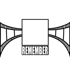 Fototapeta premium Curved Film Strip Frame with Single Photo Placeholder and 'Remember' Text