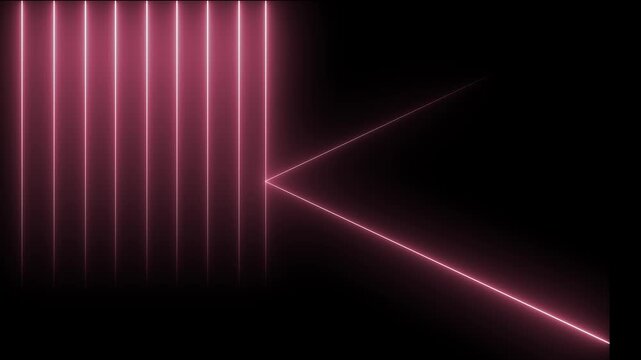 Abstract glowing neon lights blinking lines moving animation. colorful neon line moving on background. Seamless loop animation of glowing neon lines streaming across on black background