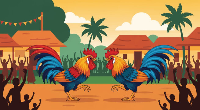 Tamil village Seval Sandai (rooster fight)