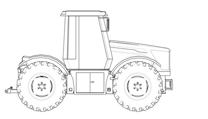 Obraz premium tractor graphic sketch 3d illustration 