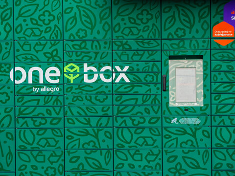 An Allegro One Box parcel locker machine, 18 December 2025, Poland