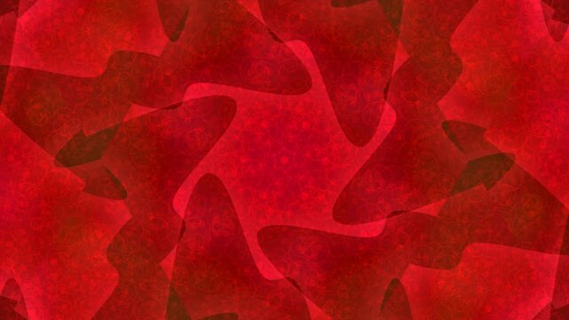 Abstract red pattern with irregular wavy shapes and bold design elements on a vibrant background from a close-up viewpoint