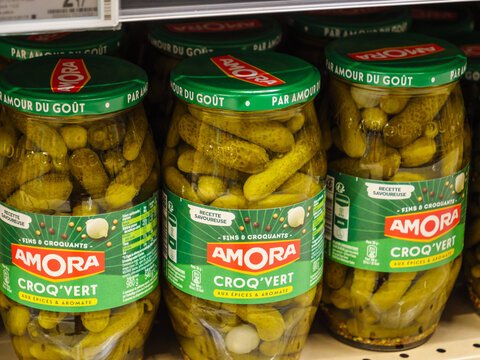 Amora Cornichons Croq Vert Extra Fins. Pickled cucumbers