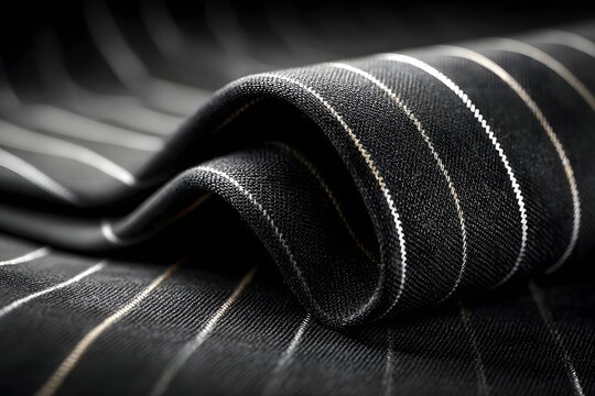 Elegant pinstripes evoke sophistication and tactile allure in a contemporary design space.