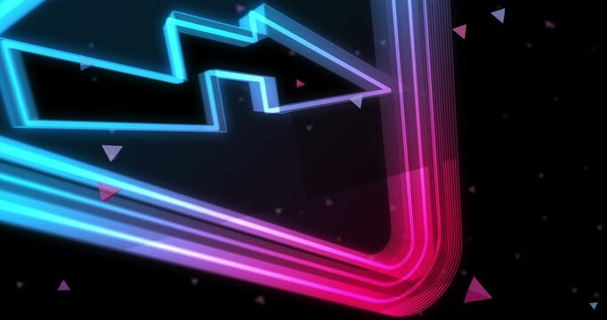 Electricity warning and electric shok hazard symbol digital abstract concept holographic glass. Cyber technology and computer background 3d object.