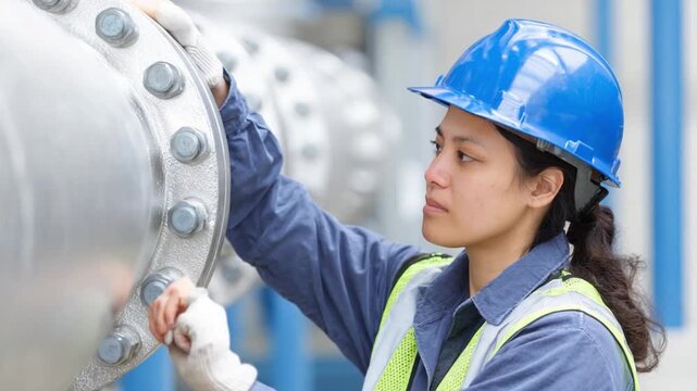 The Engineer at Work: An engineering professional meticulously inspects equipment, highlighting dedication and technical expertise in the field.