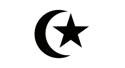 Crescent Moon and Star Symbol Icon 41.
