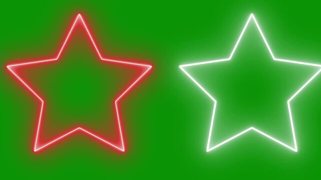 stars of patriotic red, white and blue scrolling across screen with a fast crawl of star shaped outline shapes glamorous glitzy glowing graphic titles element 4K animation with green chroma key 