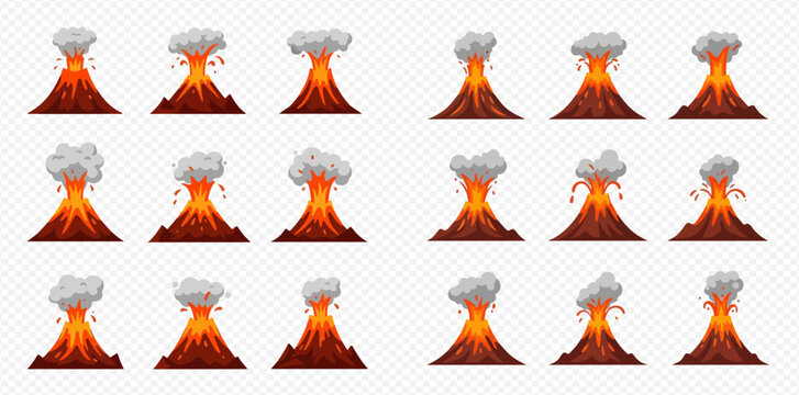 Frame By Frame Volcano Exploding